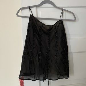 Aritzia Open Back Beaded Detail Tank Top